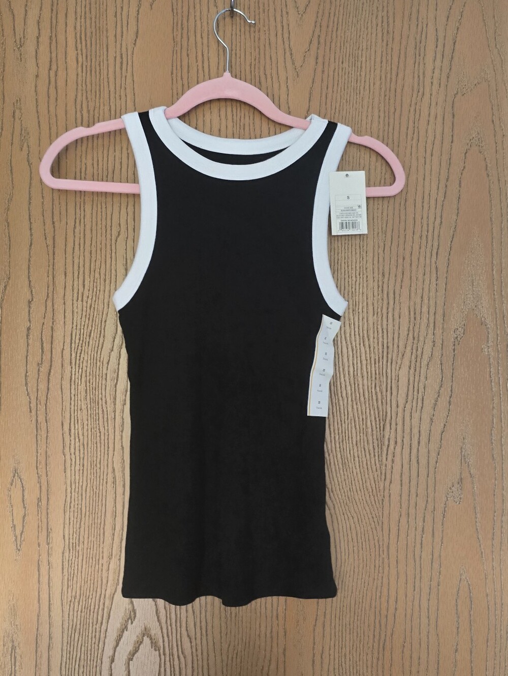 NWT a new day Black Tank Top with White Trim